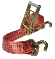Ремень стяжной UVE, 2,5/5,0 тн, 1 м, трещотка с крюком, крюк поворотный