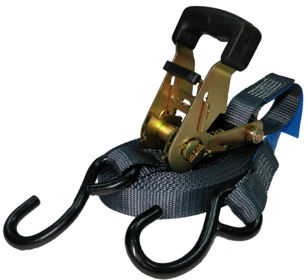 Ремень стяжной UVE, 0,75/1,5 тн, 4 метра, 25мм, S-крюк, ERGO, арт.RS2-25-1500-4-ergo