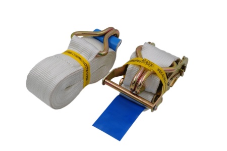 Ремень стяжной UVE, 1,0/2,0 тн, 6 метров, 50 мм, укороченная трещотка, белый