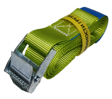 Ремень стяжной UVE с пружинным замком, 250 daN, 2,5 метра, 25мм, салатовый, арт.RS-25-250-2,5