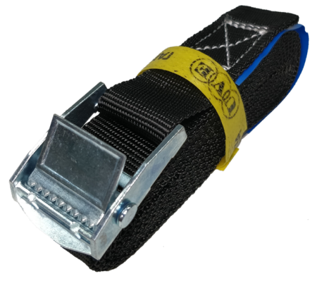 Ремень стяжной UVE с пружинным замком, 250 daN, 5 метров, 25мм, черный, арт.RS-25-250-5