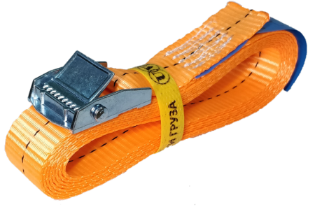 Ремень стяжной UVE с пружинным замком, 250 daN, 2,5 метра, 25мм, оранжевый, арт.RS-25-250-2,5