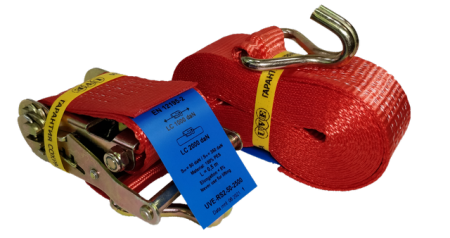 Ремень стяжной UVE, 1,0/2,0 тн, 6 метров, 50 мм, укороченная трещотка