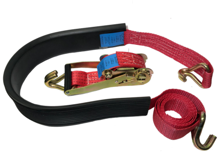 Ремень крепления колес автомобиля UVE (крюки профильные, контроллер резиновый)